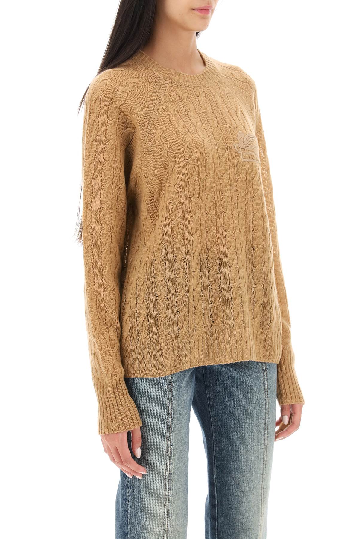 Etro cashmere sweater with pegasus embroidery