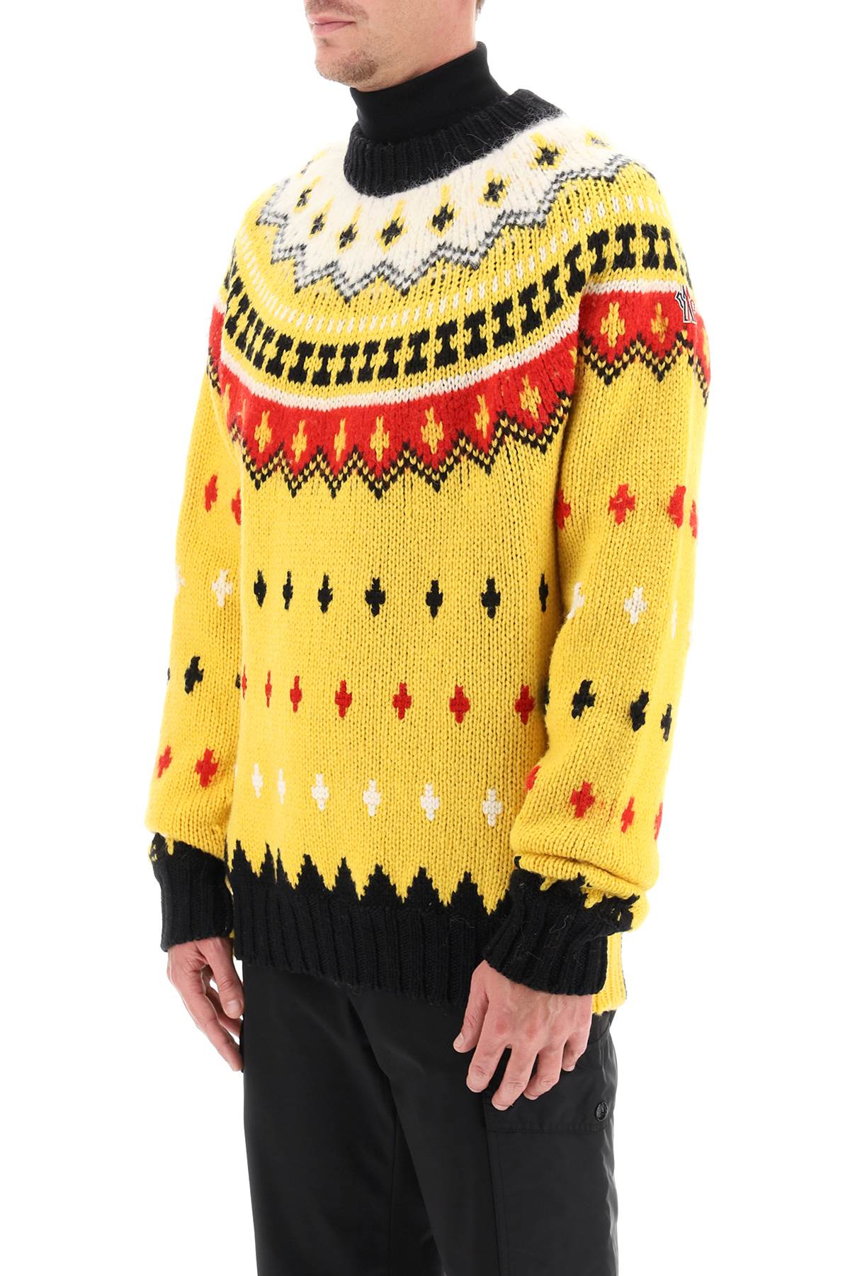 Moncler grenoble fair isle sweater in wool and alpaca