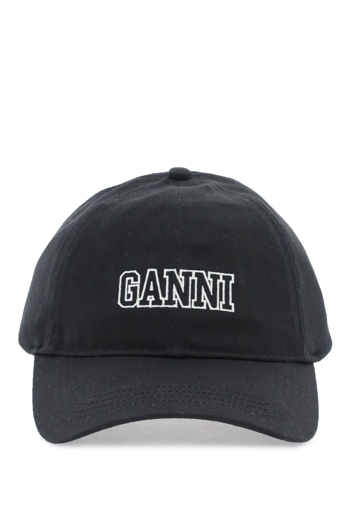 Ganni baseball cap with logo embroidery