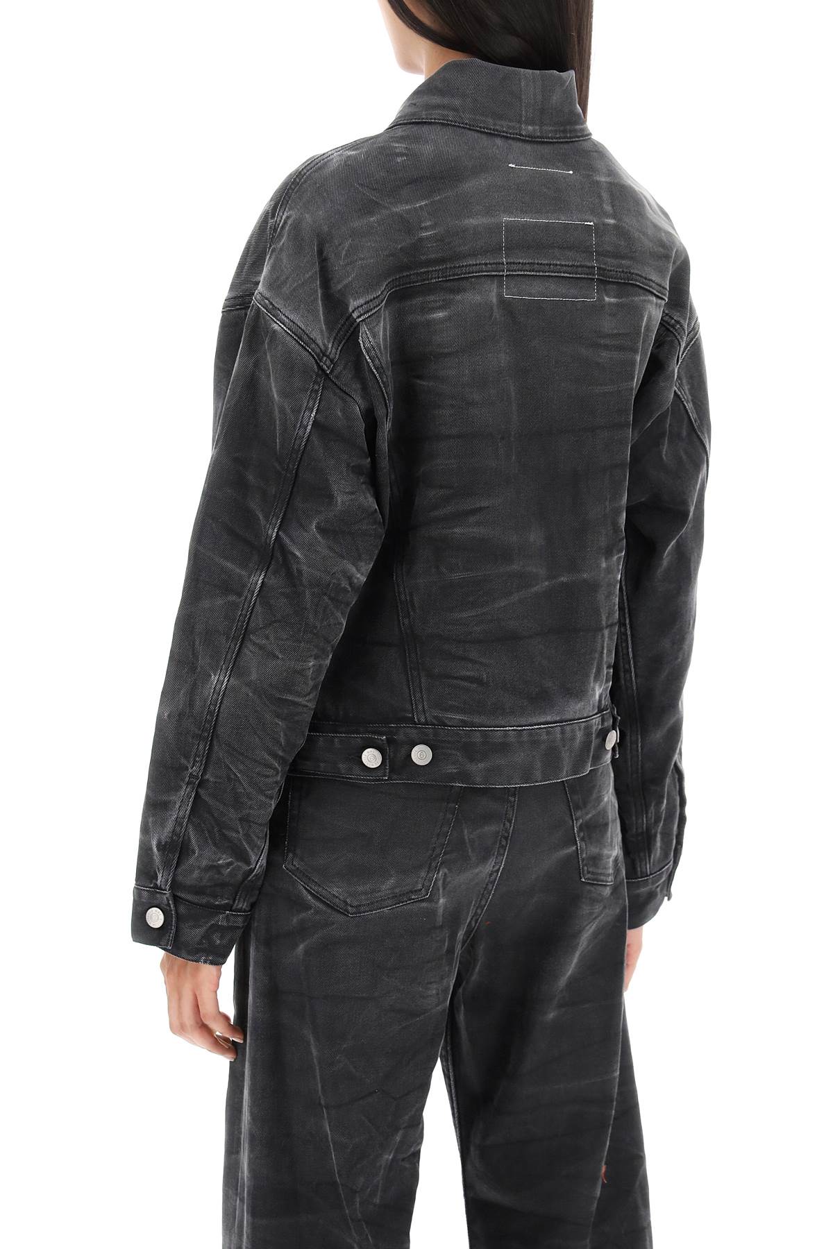 Mm6 maison margiela crinkle-effect denim jacket