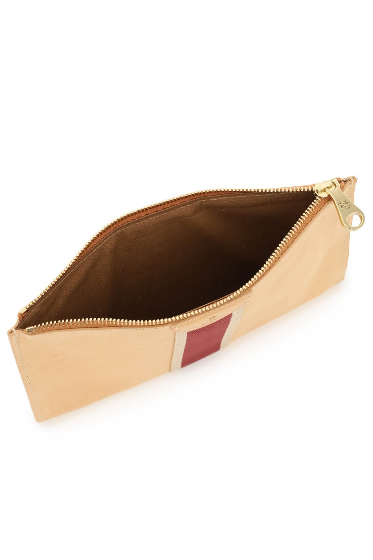 Il bisonte leather pouch with ribbon